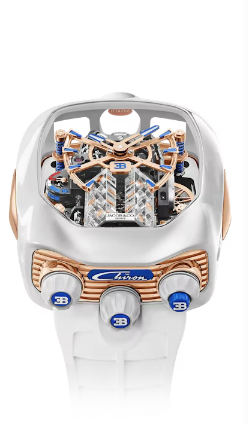 Jacob & Co Bugatti Chiron tourbillon ROSE GOLD & WHITE CERAMIC COATING BU220.27.AD.AA.A Replica watch